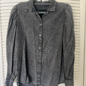 Rails Washed Black Button-Up Blouse